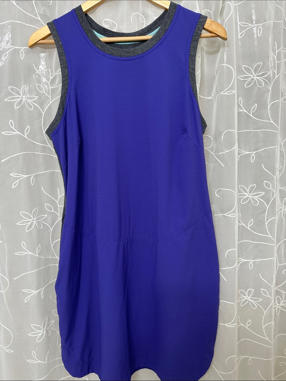 Sleeveless Athletic Dress in purple  with Gray Trim